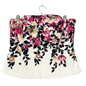 White House Black Market Floral Tank Top - Pink, Black, Cream
